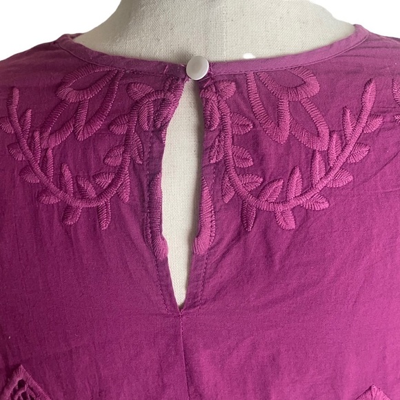 Anthropologie Chloe Oliver boho embroidered lace bell sleeve blouse size… - Picture 8 of 12